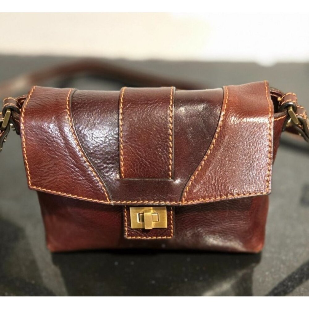 RARE! Floto Sapri Cross Body Bag Made in Italy Leather, Vecchio Brown sold out r - Picture 1 of 16